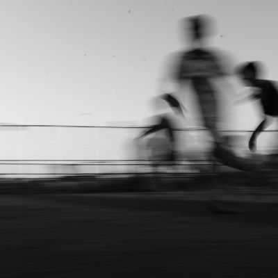 Abstract motion blur of a person running fast