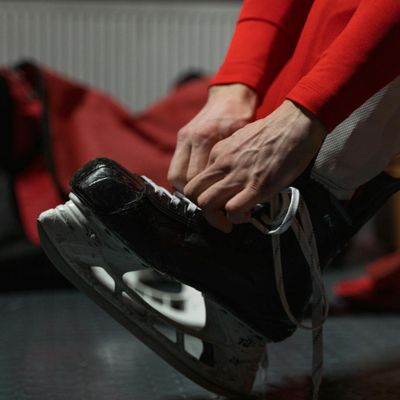 Close up of a person hands tying sports shoe laces